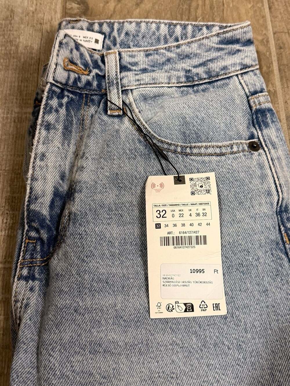 Zara Wide Leg Jeans Size 0 Light Wash Denim - Picture 2 of 4